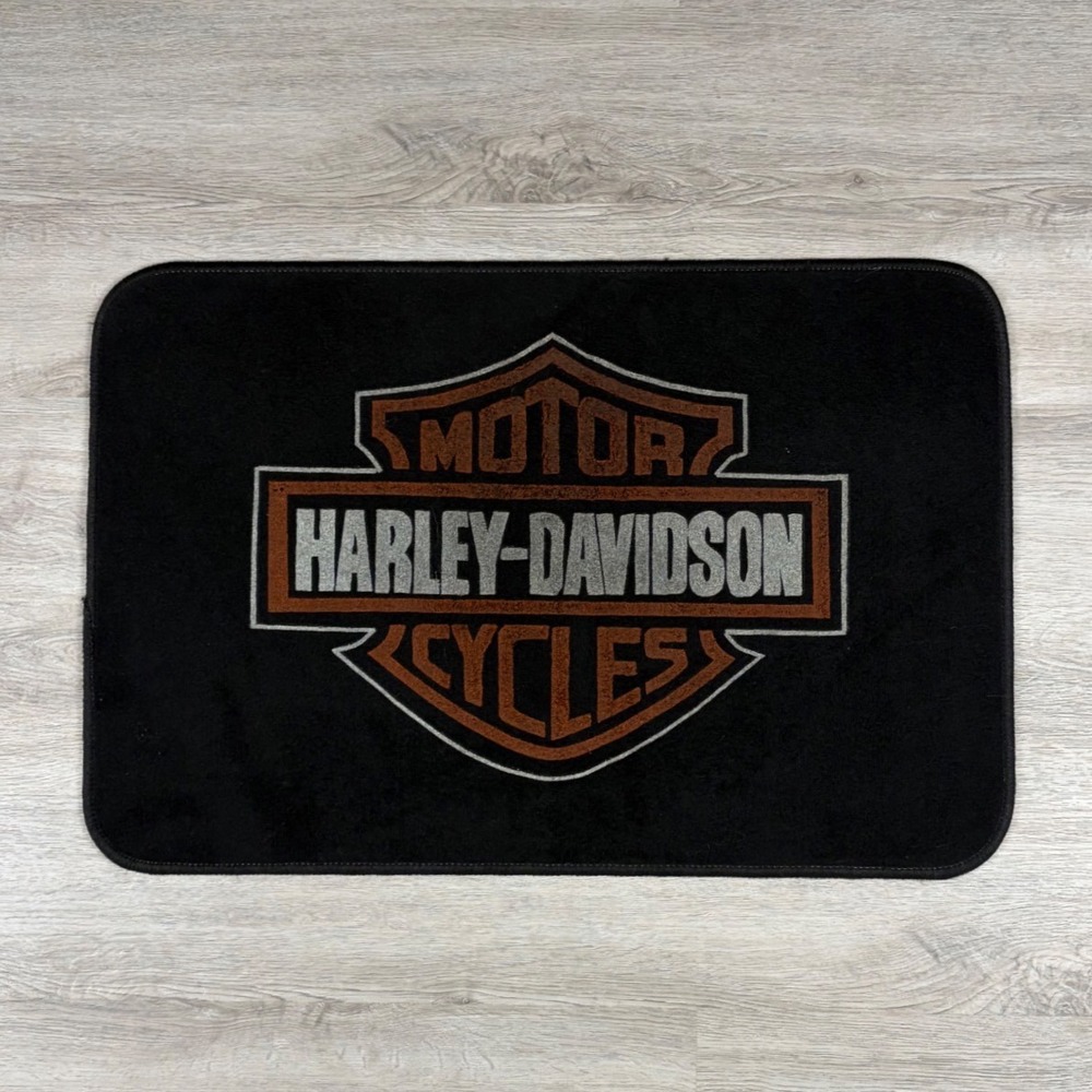 Harley-Davidson Motorcycles Floor Mat OS Black Bar & Shield Logo Rug Biker
